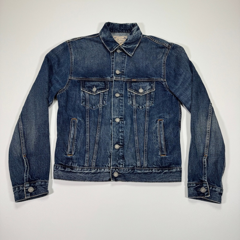 Polo Ralph Lauren Denim Core Jacket Mens Small Blue Button Front Trucker - Picture 2 of 16